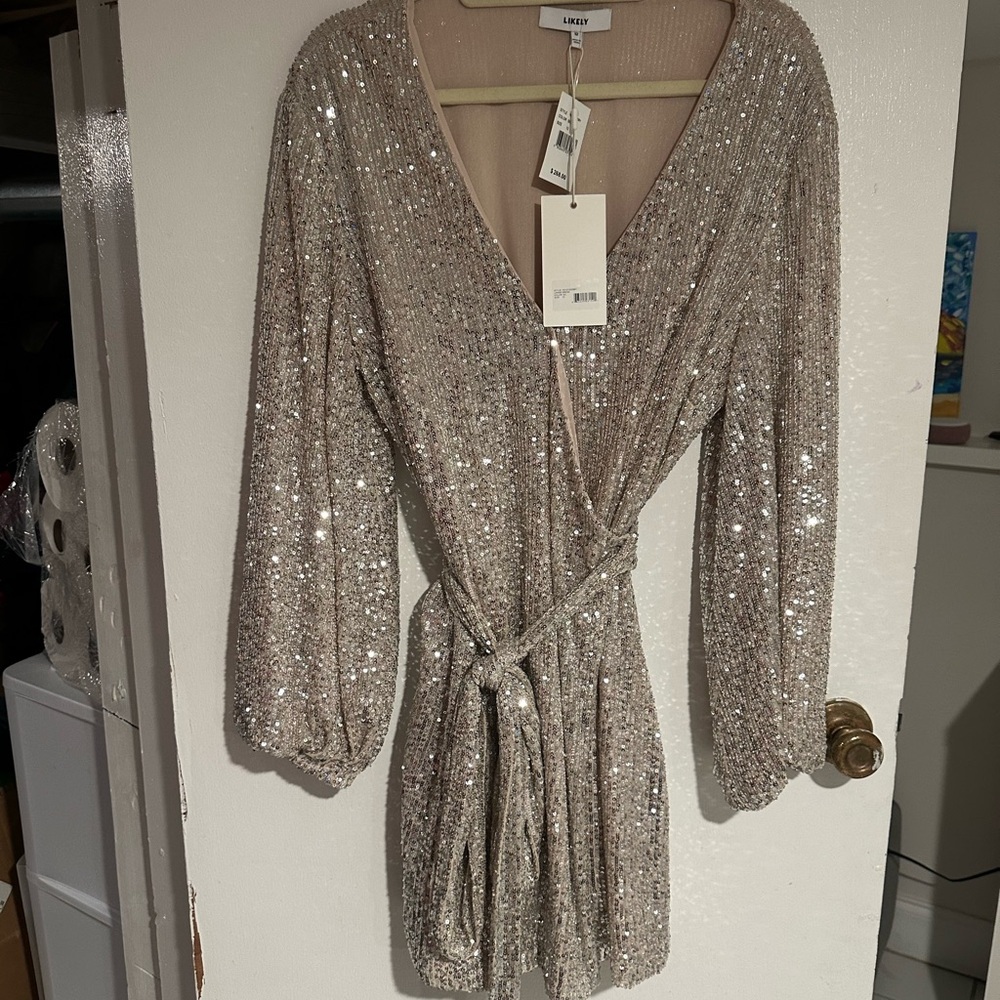 Likely Silver Sequin Wrap Jacket